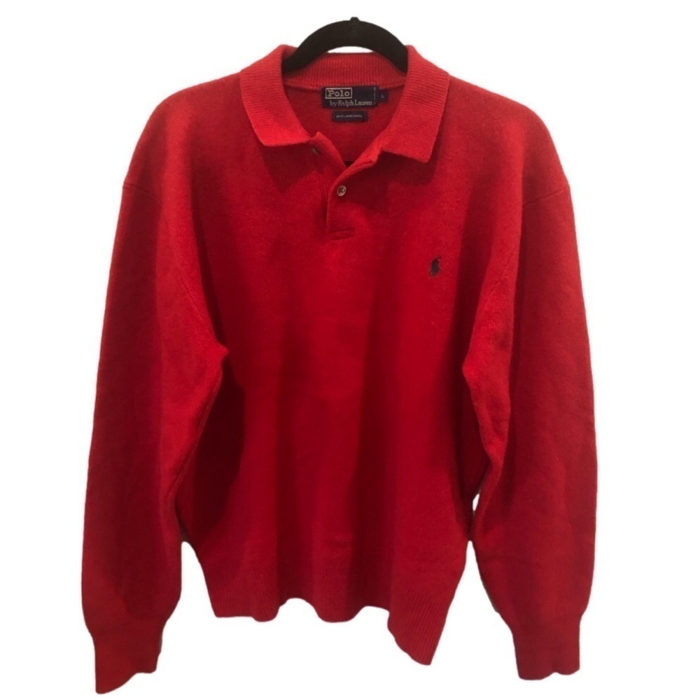Polo by Ralph Lauren Red Long Sleeve Polo Sweater